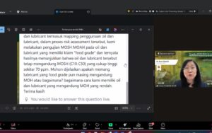 Strengthening Support for the Palm Oil Industry: SIG Officially Launches MOSH/MOAH Contaminant Testing in the 18th Webinar MOSH/MOAH Dr. Jenny Elisabeth